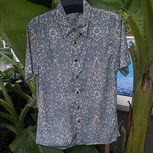 Abercrombie & Fitch Blue Floral Button Down Shirt